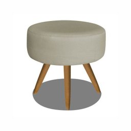 Kit 2 Poltronas Decorativas Opala com Puff Redondo Bege - Visa Decor - 2
