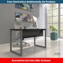 Ver imagem 2 de Mesa Escritório P25 Tub Pandin 150 Cm (larg) Tampo Mdp Preto Pé Aço Tubular Grafito
