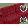 Sofá Confort 1,80m Assento Retrátil e Reclinável Velosuede Vermelho - NETSOFAS - 3