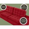 Sofá Confort 1,80m Assento Retrátil e Reclinável Velosuede Vermelho - NETSOFAS - 8