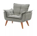 Ver imagem 3 de Kit 2 Poltronas Decorativas Opala com Puff Redondo Cinza - Visa Decor