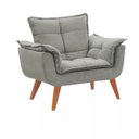 Ver imagem 2 de Kit 2 Poltronas Decorativas Opala com Puff Redondo Cinza - Visa Decor