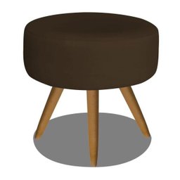 Kit 2 Poltronas Decorativas Opala com Puff Redondo Marrom - Visa Decor - 4