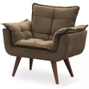 Ver imagem 3 de Kit 2 Poltronas Decorativas Opala com Puff Redondo Marrom - Visa Decor