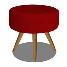Kit 2 Poltronas Decorativas Opala com Puff Redondo Vermelho - Visa Decor - 4