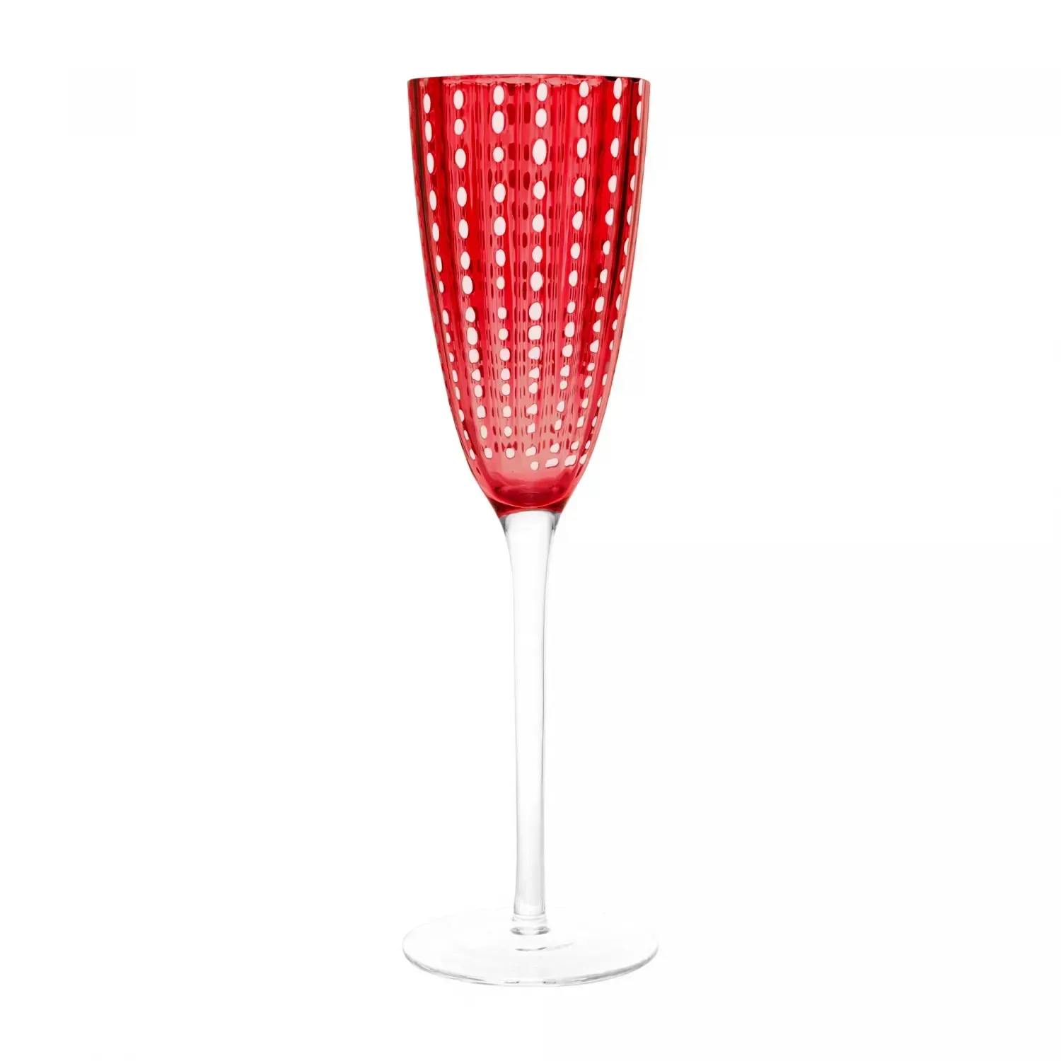 Conjunto 2 Tacas de Champagne de Vidro Orquidea Vermelho 200ml - 2