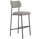 Ver imagem 6 de Kit 02 Banquetas Alta Bar Cozinha Sala de Jantar Preto Elira L02 Linho Cinza Escuro - Lyam Decor