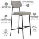 Ver imagem 4 de Kit 02 Banquetas Alta Bar Cozinha Sala de Jantar Preto Elira L02 Linho Cinza Escuro - Lyam Decor