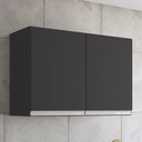 Ver imagem 1 de Armário de Cozinha Aéreo 80cm com 2 Portas Andréia Preto - Ajl Móveis