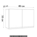 Ver imagem 3 de Armário de Cozinha Aéreo 80cm com 2 Portas Andréia Preto - Ajl Móveis