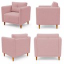 Ver imagem 2 de Kit 2 Poltronas Decorativas Aviv para Sala Escritório Recepção Luxo Tecido Bouclé Rosê
