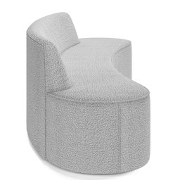 Sofá 3 Lugares Curvo Sala de Estar Living Cancún D02 Bouclê Cinza 210 cm B-56 - Lyam Decor - 5