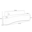 Ver imagem 4 de Sofá 3 Lugares Curvo Sala de Estar Living Cancún D02 Bouclê Cinza 210 cm B-56 - Lyam Decor