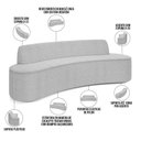 Ver imagem 3 de Sofá 3 Lugares Curvo Sala de Estar Living Cancún D02 Bouclê Cinza 210 cm B-56 - Lyam Decor