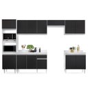 Ver imagem 1 de Cozinha Modulada 6 Módulos Composição 8 Branco/Preto - Lumil Móveis