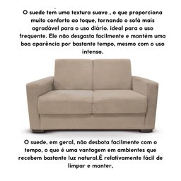 Sofá Estofado 2 Lugares Sala Estar Recepção Melissa Suede Bege - 5