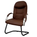 Ver imagem 3 de Kit 3 Cadeiras Escritório Day Marrom 1 Giratória e 2 Fixas Movelaria Toigo