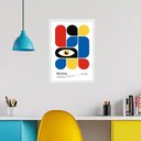 Ver imagem 2 de Quadro Bauhaus Multicolor - Abstrato Gráfico Olho 33x24cm - com Vidro:moldura Branca