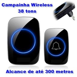 Campainha Sem Fio com 38 Ringtones e até 300 metros de alcance - 1 Campainha Sem Fio com 38 Ringtones e até 300 metros de alcance - 1