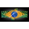 Quadro decorativo bandeira nacional abstrato com 4 peças verde amarelo azul branco - 5