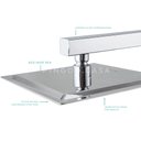 Ver imagem 5 de Chuveiro cromado Slim 30 Cm em aço Inox 304 com Braço 40 Cm Jurema PIngoo.casa
