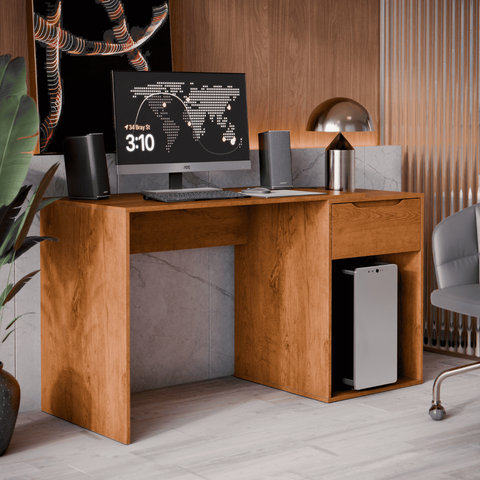 Mesa Noah Home Office com Gaveta Freijó