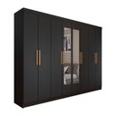 Ver imagem 3 de Guarda-roupa Casal Aurora Radiante 8 Portas 4 Gavetas com Espelho - Panorama Móveis