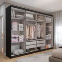 Ver imagem 2 de Guarda-roupa Casal Aurora Radiante 8 Portas 4 Gavetas com Espelho - Panorama Móveis