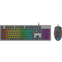Combo Teclado + Mouse Gamer Rgb Rainbow Ranger Grafite Fortrek - 1