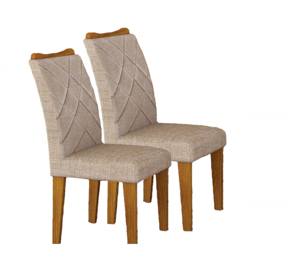 Kit 02 Cadeiras Sala de Estar Larissa New Madeira Moveis Leifer Freijó