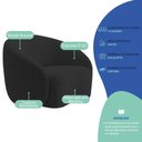 Ver mais imagens de Kit Divã Recamier Orgânico Marrocos 180cm Lado Direito e 1 Poltronas Amore Bouclé Preto