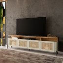 Ver imagem 1 de Rack Sala 4 Portas Palha Natural Mdf L220 X A65cm