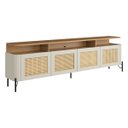 Ver imagem 2 de Rack Sala 4 Portas Palha Natural Mdf L220 X A65cm