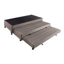 Ver imagem 1 de Cama Box Base C-2 Auxiliares Solteiro Universal Rústico Bordado Brown (88x188x32) - Paropas