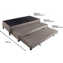 Ver mais imagens de Cama Box Base C-2 Auxiliares Solteiro Universal Rústico Bordado Brown (88x188x32) - Paropas