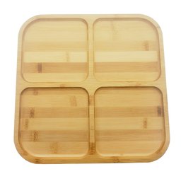 Kit 2 Petisqueiras Quadrada Bambu 20cm Class Home - 2