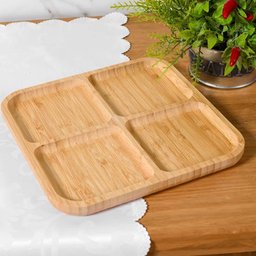 Kit 2 Petisqueiras Quadrada Bambu 20cm Class Home - 4