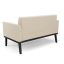 Ver imagem 4 de Sofá Namoradeira e 2 Poltronas Base de Madeira Preto Elisa Suede D03 - D'Rossi Cor Bege
