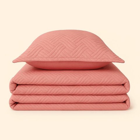 Kit Colcha Bela Microfibra Rosa - A\casa Kit Colcha Bela Microfibra Rosa Casal - A\casa