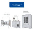 Ver imagem 2 de Quarto de Bebê Completo com Guarda-Roupa 4 Portas, Cômoda 5 Gavetas e Berço Capitonê