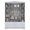 Ver imagem 4 de Quarto de Bebê Completo com Guarda-Roupa 4 Portas, Cômoda 5 Gavetas e Berço Capitonê