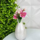 Ver imagem 4 de Vaso garrafa branco perolado moderno com arranjo floral