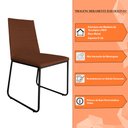 Ver imagem 6 de Kit 6 Cadeiras de Jantar Estofada Lille Base Preta Veludo Terracota - Montanaris Decor