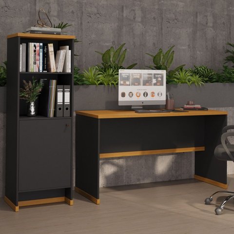 Conjunto Escritório Mesa e Armário Office Berlin - Vianossa