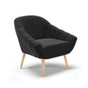 Ver imagem 4 de Kit 01 Namoradeira 02 Lugares e 02 Poltronas Giovana Suede Pés Palito Natural - D’Rossi - Preto