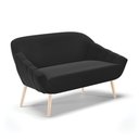 Ver imagem 3 de Kit 01 Namoradeira 02 Lugares e 02 Poltronas Giovana Suede Pés Palito Natural - D’Rossi - Preto
