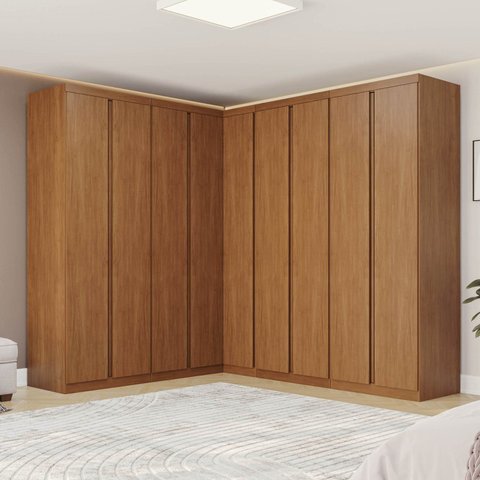 Guarda-Roupa Modulado 5 Peças 9 Portas Arani CabeCasa MadeiraOriginals Marrom/Cinamomo