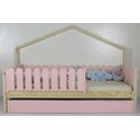 Ver imagem 1 de Bicama Infantil Solteiro Base Moldura Colorida Madeira Maciça Pinus Grade Cercadinho