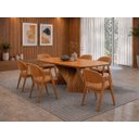 Ver imagem 1 de Sala de Jantar Maciça 6 Cadeiras 1,80x90 Dunnas Sala Nobre