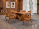 Ver imagem 1 de Sala de Jantar Maciça 6 Cadeiras 1,80x90 Dunnas Sala Nobre